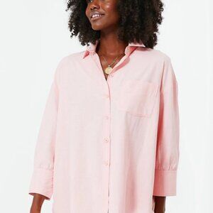 Tuckernuck Pomander Place Pink Adair Boyfriend Shirt XXL